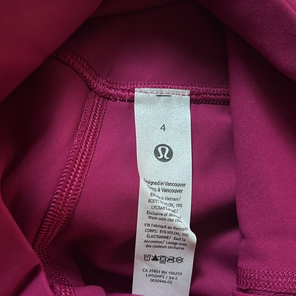 LULULEMON ALIGN HR LEGGINGS 28” in WILD BERRY (WLDB) SZ 8 NWT - Picture 7 of 14
